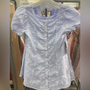 Light Blue Eyelet Button-Down Dress - worn once for pictures